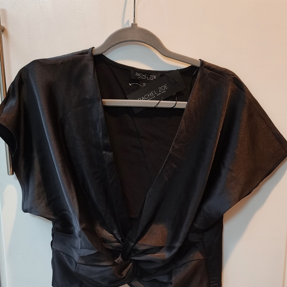 Rachel Zoe Twist front top Size L Black - Picture 1 of 10